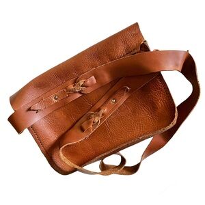 Handmade Leather Purse with Shoulder Strap